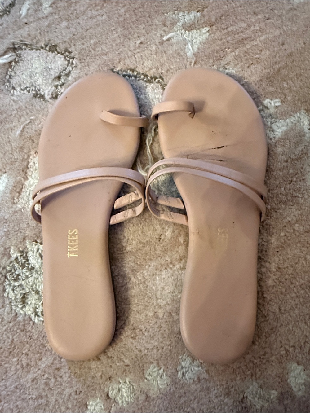 TKEES Blush Toe-Loop Minimal Sandals